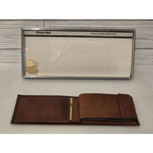 Dante Pass Case Wallet Vtg Brown Leather Bill Fold New With Box